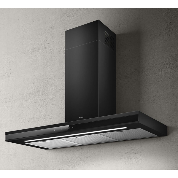 Elica Adele 90/BK 90厘米煙囪式抽油煙機 (黑色)：1000m³/h強勁氣流，LED燈帶，觸控控制